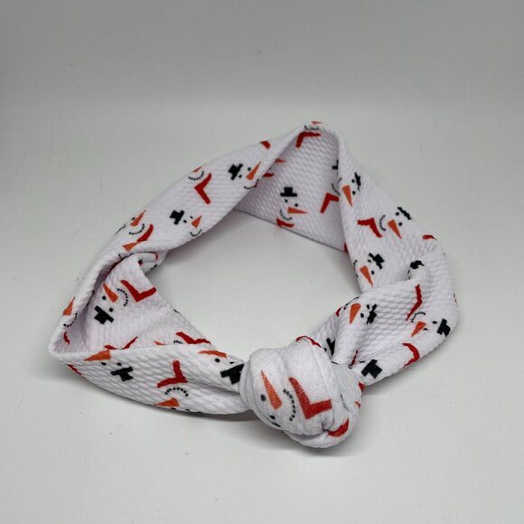 Handmade Snowman Fabric Headband-Knotted Snowman Hair Band-New! - Picture 2 of 4